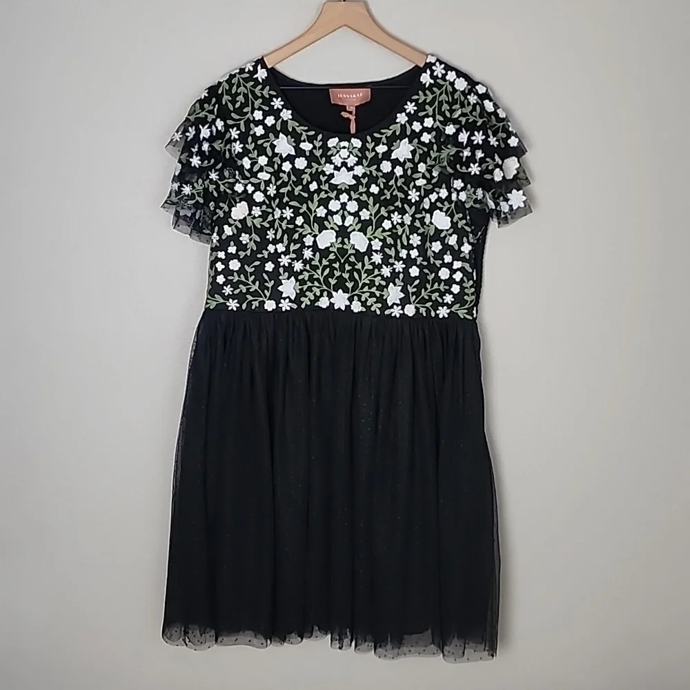 JessaKae Black and White Floral Dress - Picture 2 of 11